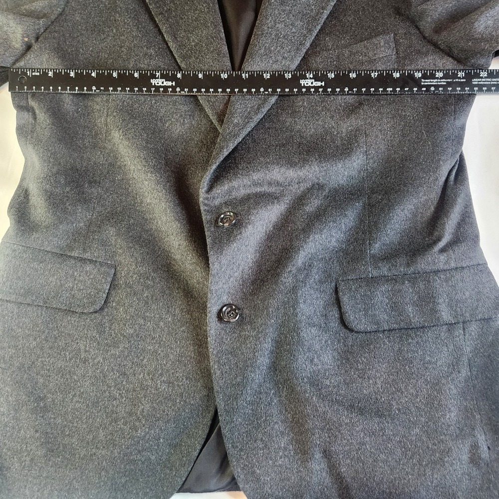 AMERICAN TREND USA Made Sport Coat Mens 40R Gray Solid 100% Cashmere Two Buttons - Picture 4 of 7